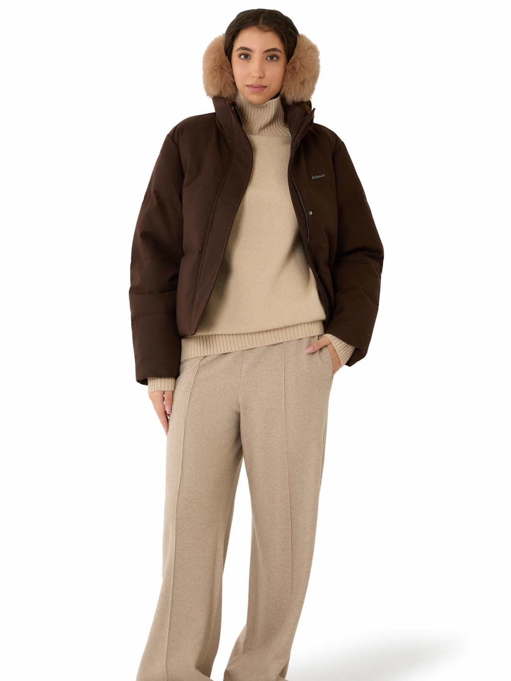 Holzweiler Tech Wool Brown Down Jacket